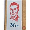 Image 2 : B/A Metal/Enamel Plaque/Sign "Men" (Repro) (7-3/4" x 2-1/8")