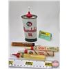 Image 1 : B/A Collector Combo : Household Tin; Oil Pens (4) (Tin Measures: 5-3/4"H)