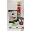 Image 1 : B/A Collector Combo (3): ~ Brake Fluid Tin  ~ Lube Tube ~ PAC Tin (FULL!) (Brake Fluid Tin Measures: