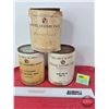 Image 1 : B/A Paint Cans (3 FULL) : Paper Labels (All Measure : 5-3/4"H x 4-1/4"Dia)