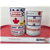 Image 1 : OIL CANS (2) :  ~ Canadian Pride : Super Duty Motor Oil ~ Canadian Motor Oil (Tallest Measures: 6-1/