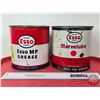 Image 2 : Grease Tins (2) : ESSO Marvelube  (Measures: 6-1/4"H x 6-1/4"Dia)