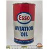 Image 2 : OIL CAN : ESSO Aviation Oil (6-1/2"H x 4"Dia)