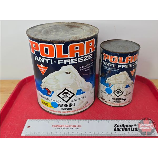 POLAR Cans (2): Anti-Freeze  (Largest Measures: 8"H x 7"Dia)