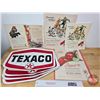 Image 1 : TEXACO Collector Combo: (4) Original Gas Pump Decals (Unused) & Variety Texaco Ephemera (Decals Meas