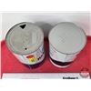 Image 6 : Oil Cans (2): Texaco Havoline Motor Oil (SAE 10W & SAE 2020WHD) (Tallest Measure: 5-3/4"H x 4"Dia)