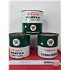 Image 2 : TEXACO Grease Cans (3):  ~ Marfak No. 2 Heavy Duty ~ Marfak Heavy Duty ~ Lubricants (6-1/4"H x 6-1/4