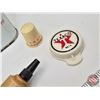 Image 3 : TEXACO Collector Combo: (4) Radiator Flush Tin; Thimble; Oil Pen & Cap (Tin Measures: 6-1/4"H x 4"W 