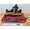 Image 1 : Vintage Stanley No. 150 Cast Iron Miter Saw & Hand Saw (Miter Saw Measures: 10-1/4"H x 14-1/2"W x 7"