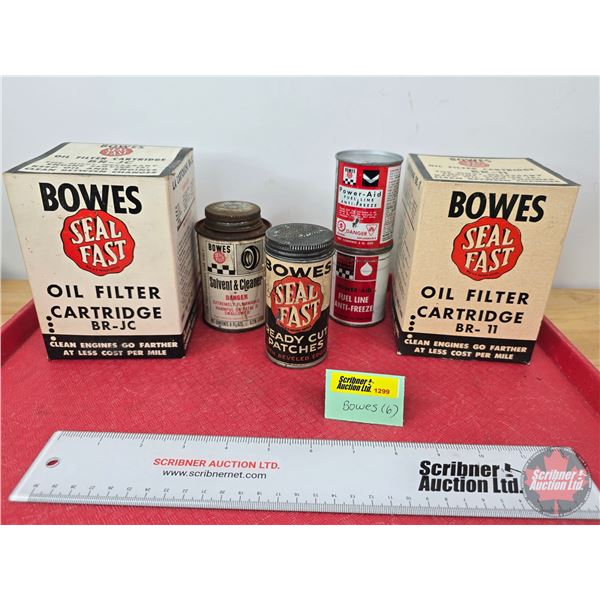 BOWES Seal Fast Collector Combo (6) ~ Oil Filters in Boxes (2) ~ Fuel Line Tins (Both FULL!) (2) ~ R