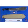 Image 3 : Vintage Machete Knife w/Sheath "Made in Sheffield England" (Measures Total 19"L)