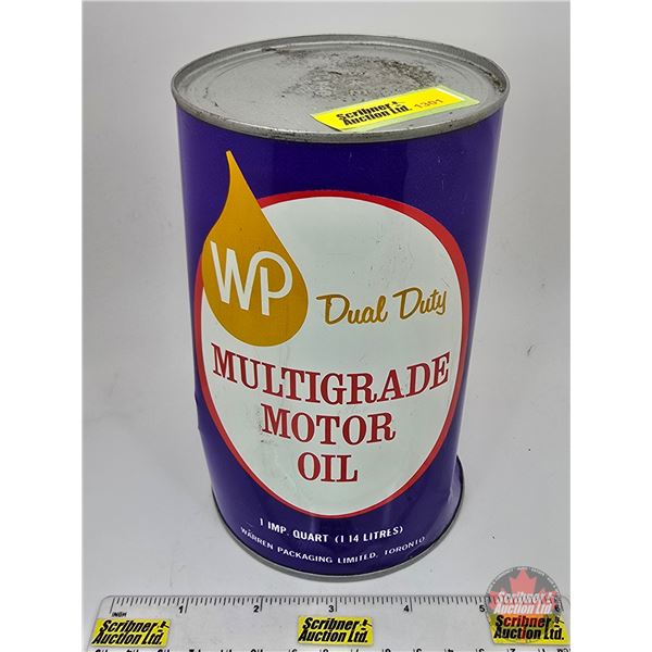 Oil Can : WP Dual Duty Multigrade Motor Oil (6-1/2"H x 4"Dia) (Some Denting)
