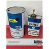 Image 1 : GM / Chryco Collector Combo (2): ~ GM Steering Fluid Can (6-1/2"H x 4"Dia) ~ Chryco Parts Manifold H