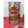 Image 2 : SUPERTEST Collector Combo (4): ~ Multi-Grade Motor Oil (6-1/2"H x 4"Dia) ~ Tin Bank ~ (2) Plastic Co