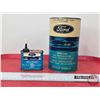 Image 2 : FORD Tin Collector Combo (2) : ~ Special Low Temp Power Steering Fluid Can  ~ Lock Lubricant Tin (Ta