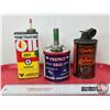 Image 1 : Tin Combo (3): ~ Canadian Tire Penetrating Oil Tin (7-1/4"H) ~ Perfect Seal Automotive Sealing Compo