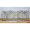 Image 1 : Candy / Gen Store Glass Canisters (5) (Note: 4 with Lids) (Measures without Lid : 9-1/2"H)