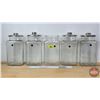 Image 2 : Candy / Gen Store Glass Canisters (5) (Note: 4 with Lids) (Measures without Lid : 9-1/2"H)