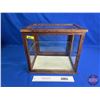 Image 1 : Vintage wood / Glass 4-Side Counter Top Display Case (14-1/2"H x 15-3/4"W x 10-3/8"D)