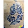 Image 9 : Stoneware Salt Glaze Crock / Jar with Lid : Brantford, Ont. : Blue Foral (Measures without Lid : 11-
