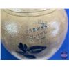 Image 3 : Stoneware Salt Glaze Crock Jar / Vase : Blue Foral (Measures : 9-1/2"H)