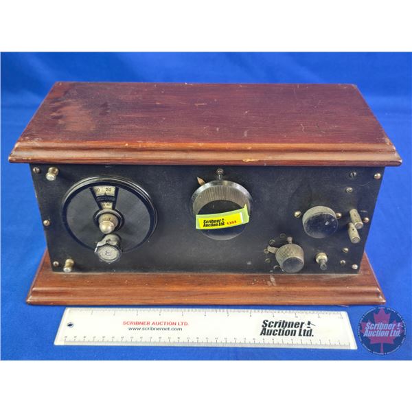 Wood Box Table Top Tube Radio (8"H x 16"W x 6-1/2"D)