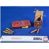 Image 1 : AMMO : Canucks 410ga (18rds) c/w 3 Rifle Rounds (Variety) + Tin (Tin Measures: 1"H x 6"W x 3-1/4"D) 