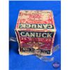 Image 3 : AMMO : Canucks 410ga (18rds) c/w 3 Rifle Rounds (Variety) + Tin (Tin Measures: 1"H x 6"W x 3-1/4"D) 