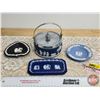 Image 1 : Wedgwood Collector Combo (4) : Ice Bucket; Ashtray; Trinket Dishes (2) (Bucket Measures: 3-1/2"H)