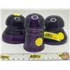 Image 2 : Insulators (3) Purple (Small chip in one) (Largest Measures: 3"H x 3-1/2"Dia)