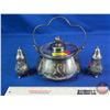 Image 1 : Silver / Silver Plated Service Items : Biscuit Service Bucket & Salt / Pepper Shakers (Bucket Measur