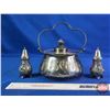 Image 2 : Silver / Silver Plated Service Items : Biscuit Service Bucket & Salt / Pepper Shakers (Bucket Measur