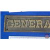 Image 2 : Brass Plaque "GENERAL DELIVERY" (2"H x 13-3/4"W x 1/4"D)