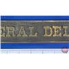 Image 3 : Brass Plaque "GENERAL DELIVERY" (2"H x 13-3/4"W x 1/4"D)