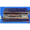 Image 2 : Vintage Office Collector Combo : Wood Desk Set with Inkwells/Pens ; Scale ; Ink Bottle / Box (Wood B