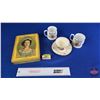 Image 1 : Monarch/Royalty "Queen Elizabeth II" Collector Group : Tin; Mugs (2) ; Cup/Saucer (Tin Measures: 1-1