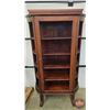 Image 1 : Curved China Cabinet ~ Open Face (Wood Shelves / Missing Glass) (Shelves have Plate Rails) (67"H x 3