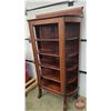 Image 3 : Curved China Cabinet ~ Open Face (Wood Shelves / Missing Glass) (Shelves have Plate Rails) (67"H x 3