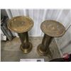 Image 2 : Brass Pillars & Large Brass Pot  (Pillars Measure 18"H x 7-3/4"Dia Top)