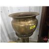 Image 3 : Brass Pillars & Large Brass Pot  (Pillars Measure 18"H x 7-3/4"Dia Top)