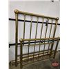 Image 1 : Brass Bed Frame (Headboard/Footboard & Iron Rails) (Headboard Measures: 55-3/4"H x 50"W)