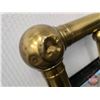 Image 8 : Brass Bed Frame (Headboard/Footboard & Iron Rails) (Headboard Measures: 55-3/4"H x 50"W)