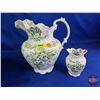 Image 6 : Pitcher & Basin Set (3 pcs) (Note: Basin Crack) (Basin Measures: 17"Dia)