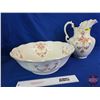 Image 2 : Pitcher & Basin (2pc) : Stoke on Trent (Basin Measures: 16"Dia)