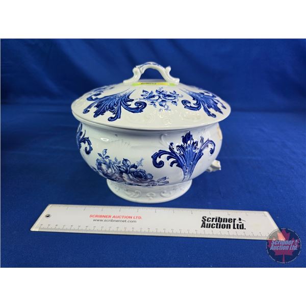 Tureen / Chamber Pot : "DEVON" Upper Handley Pottery England Semi-Porcelain (Handle Broken) (Measure