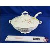 Image 1 : Soup Tureen with Lid & Ladle  (Measures with Lid : 7-1/2"H x 9-1/2"Dia)