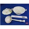 Image 2 : Soup Tureen with Lid & Ladle  (Measures with Lid : 7-1/2"H x 9-1/2"Dia)