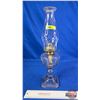 Image 1 : Coal Oil Lamp Clear Glass : Correct Burner (Total Measures with Chimney : 17-3/4"H)