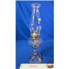 Image 4 : Coal Oil Lamp Clear Glass : Correct Burner (Total Measures with Chimney : 17-3/4"H)