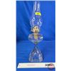 Image 1 : Coal Oil Lamp Clear Glass : White Star Burner (Total Measures with Chimney : 18-3/4"H)